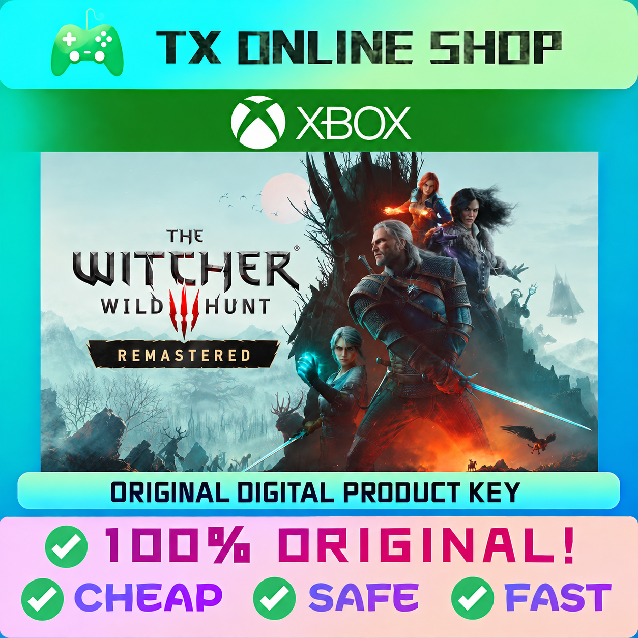 The Witcher 3: Wild Hunt Remastered 2026 [PC/Xbox One/Xbox Series X/S Xbox Cloud Gaming Original Game] Xbox Activation